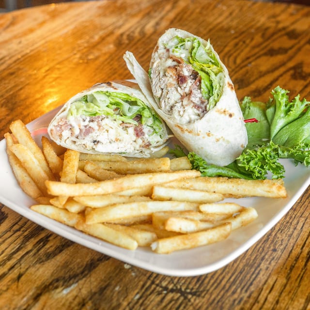 Grilled Chicken Bacon Caesar Wrap.