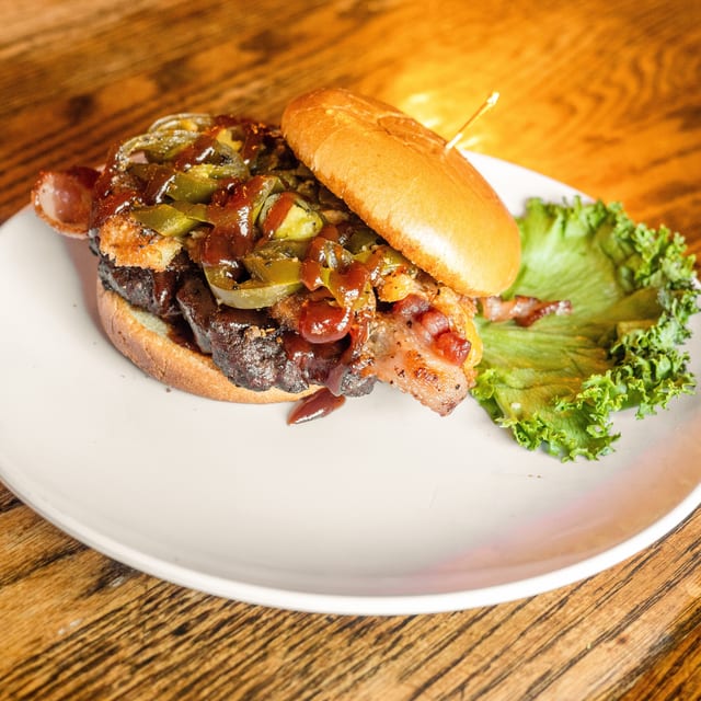 The Landing's Gourmet Burger.