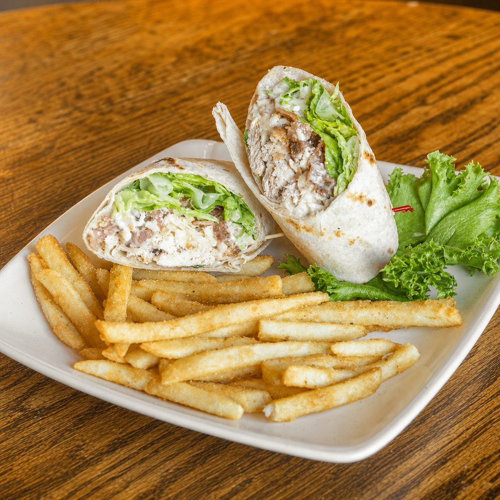 Grilled Chicken Bacon Caesar Wrap.