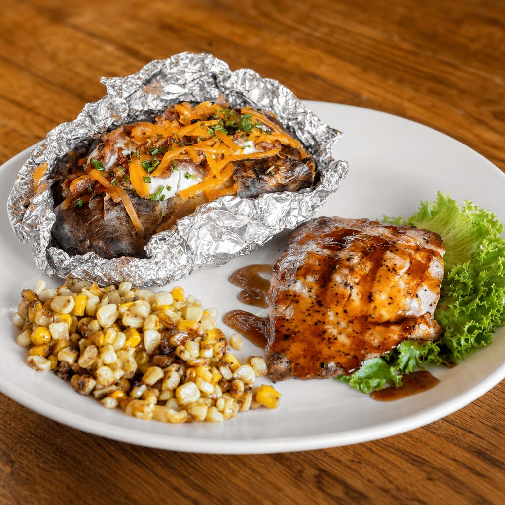 Bourbon Glazed Salmon.