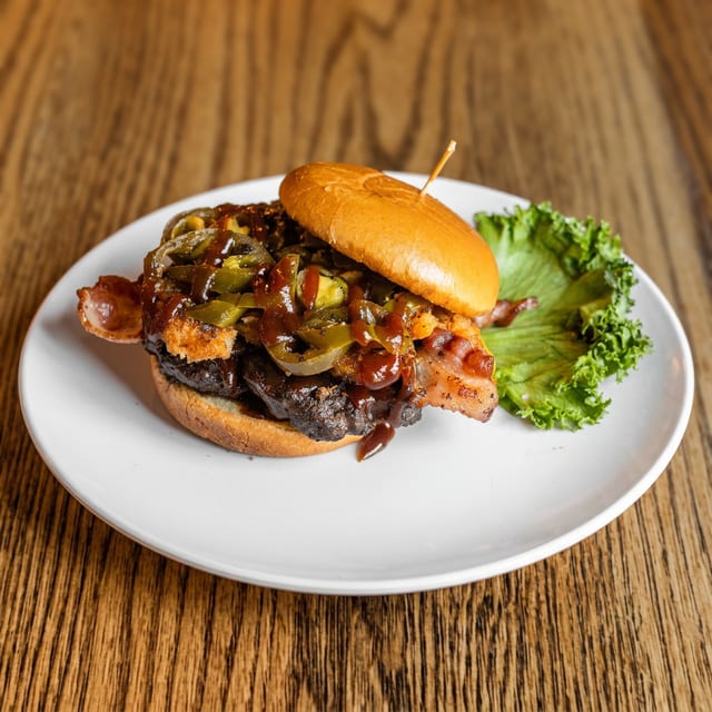 The Landing's Gourmet Burger.