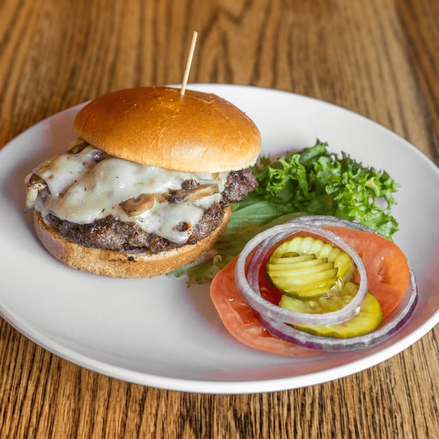 Mushroom & Swiss Burger.